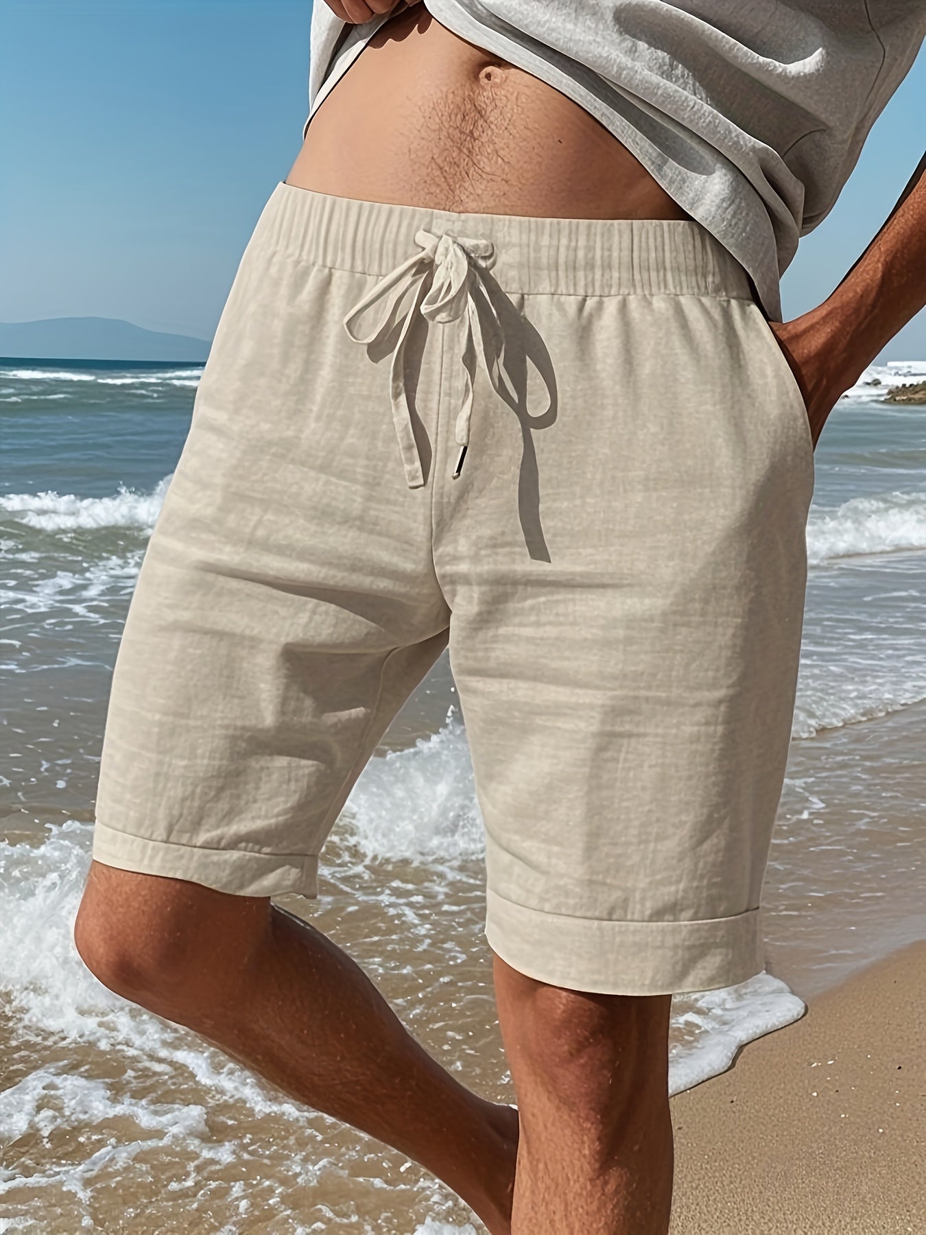 LINEN POCKET SHORTS FOR MEN