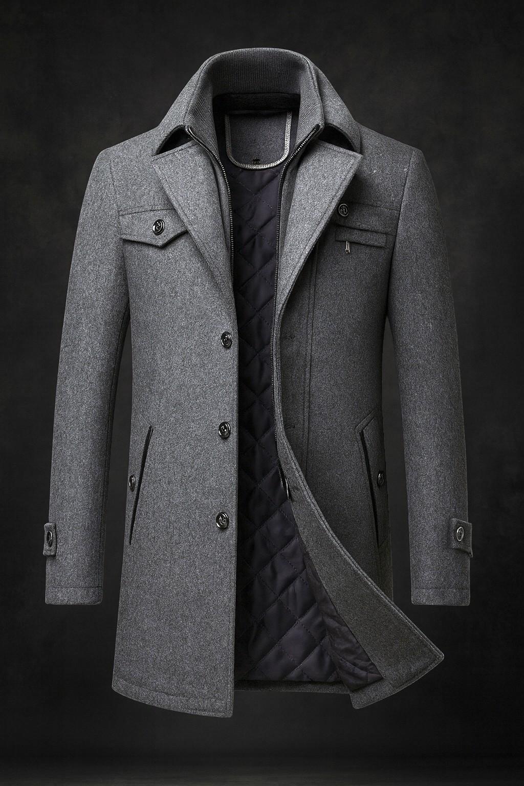 CLASSIC WOOL BUTTON COAT FOR MEN