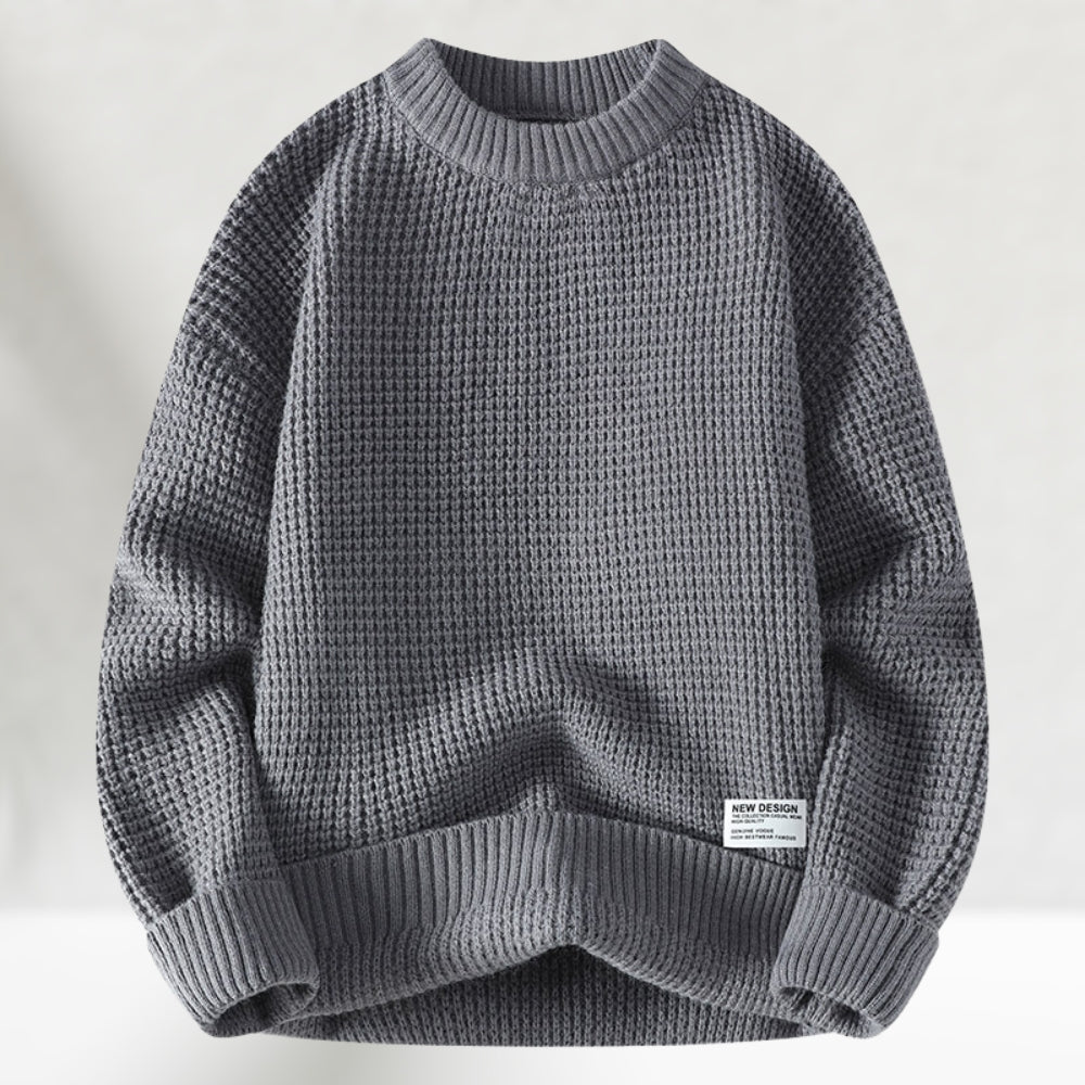 HONEYCOMB KNIT CREWNECK SWEATER FOR MEN