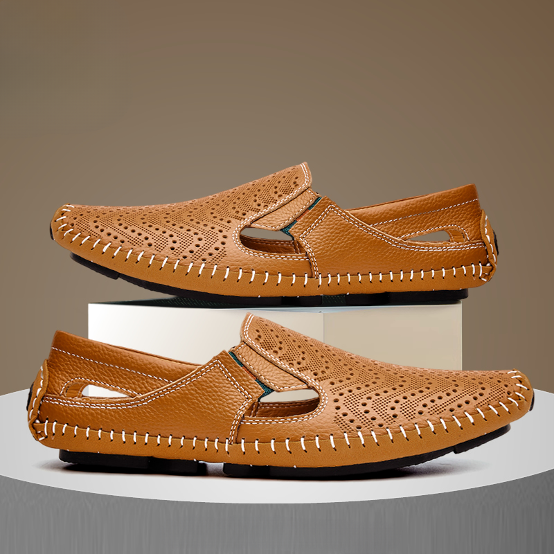 PERFORATED LEATHER SANDALS FOR MEN
