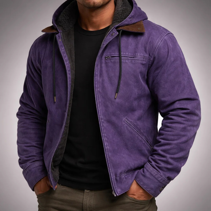 WENTWORTH LONDON | CANVAS HOODIE JACKET FOR MEN