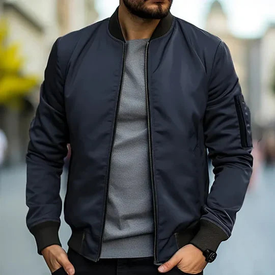 RIBBED BOMBER JACKET FOR MEN