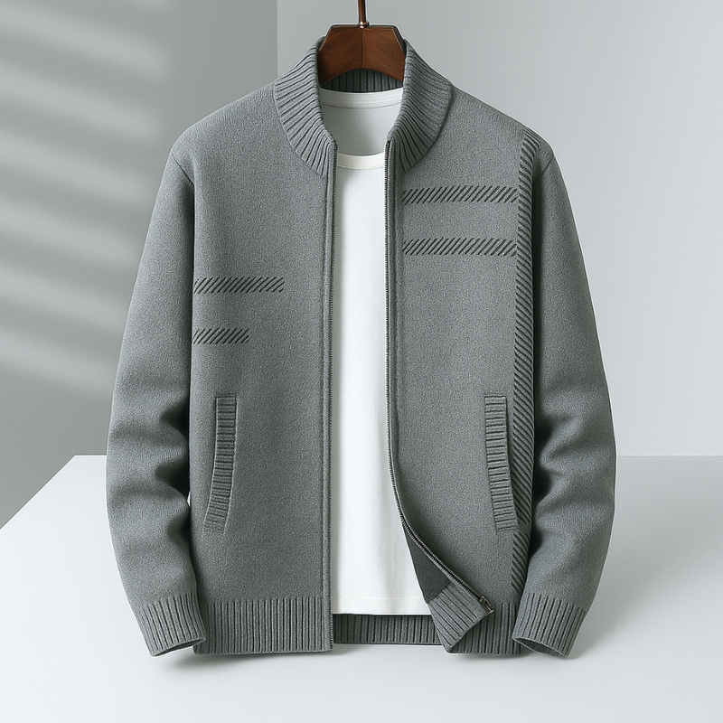 WENTWORTH LONDON | ZIP-UP KNIT JACKET FOR MEN
