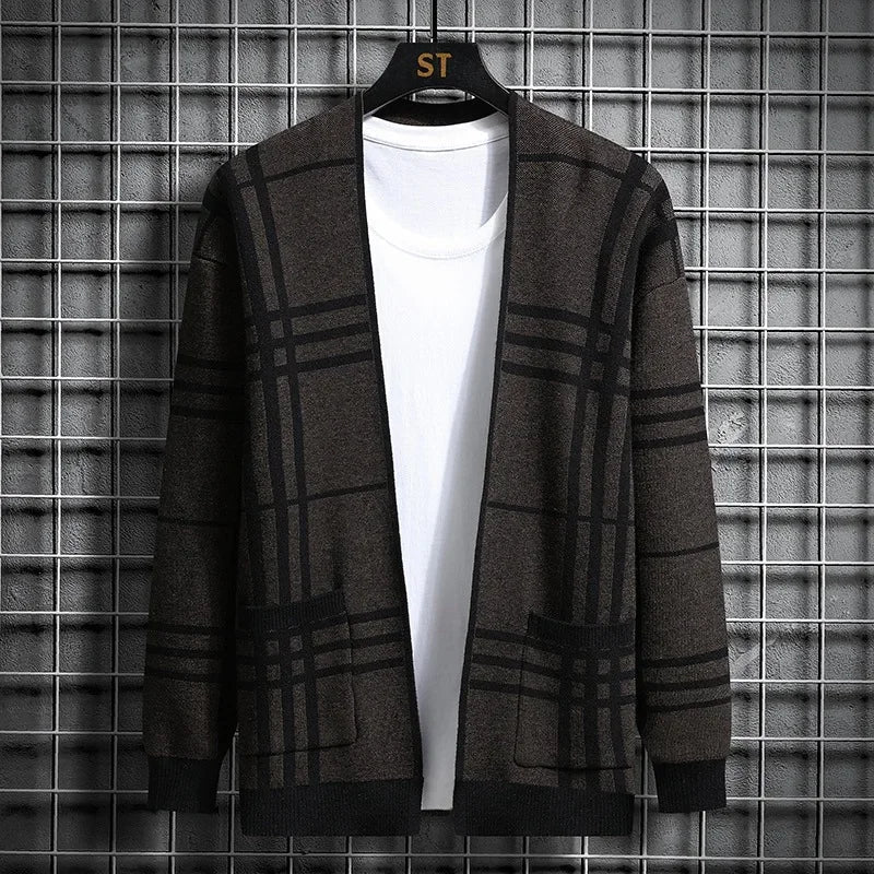 WENTWORTH LONDON | CHECKERED KNIT CARDIGAN FOR MEN