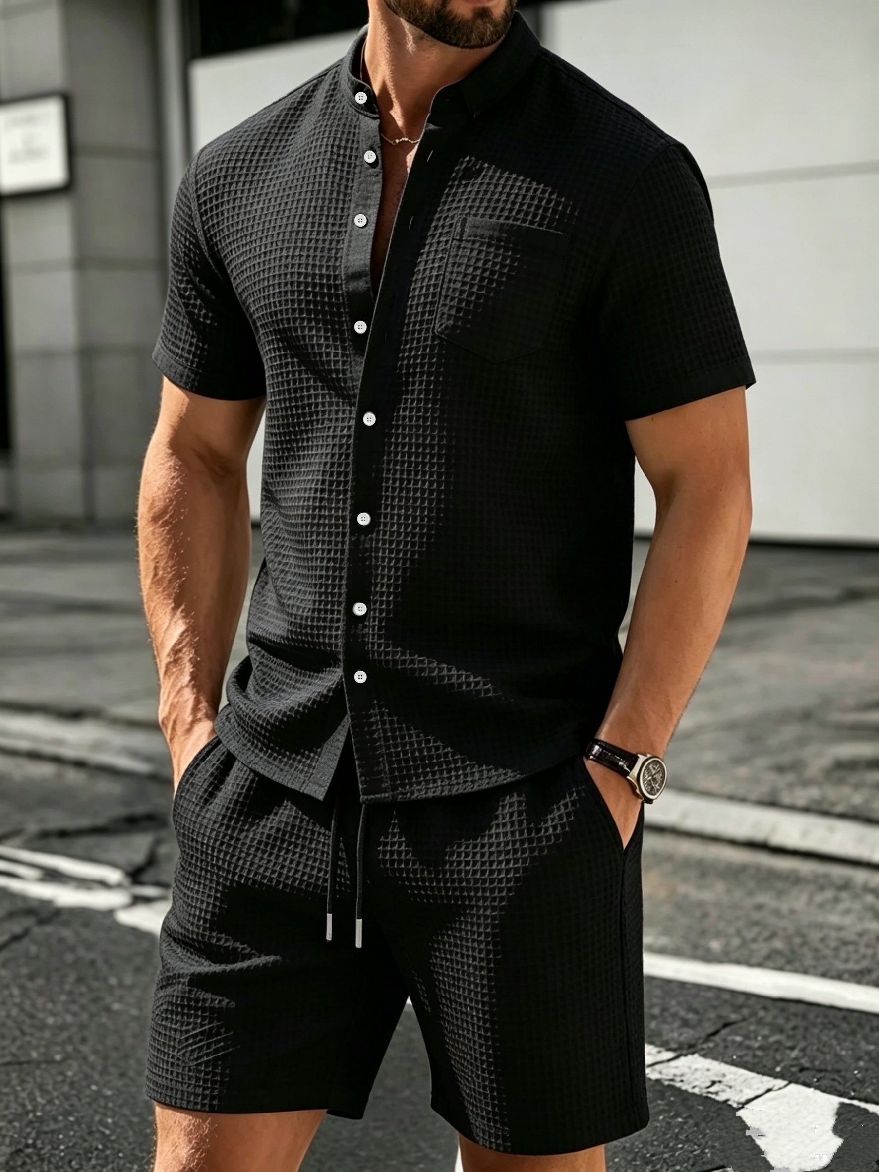 WAFFLE KNIT COORDS FOR MEN