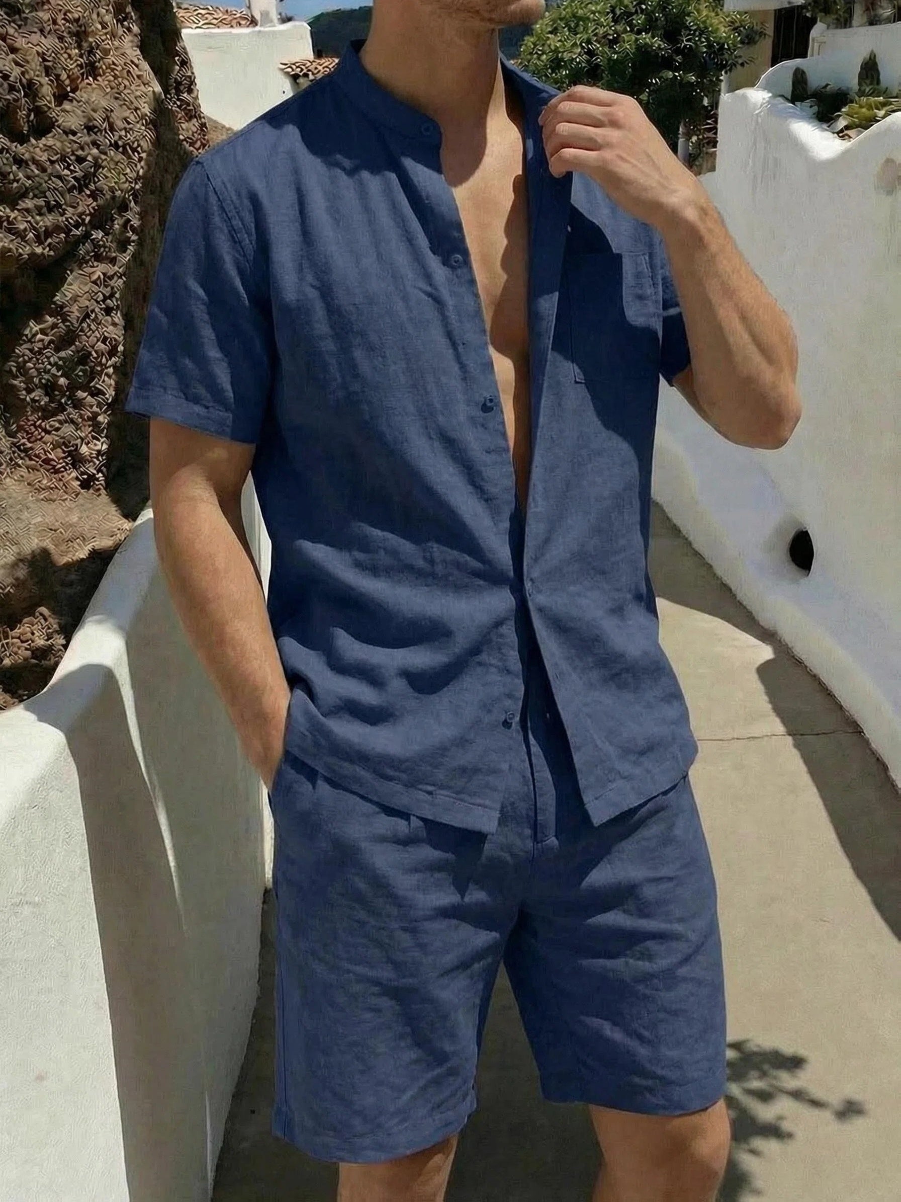 BUTTONED SHORTS SET FOR MEN