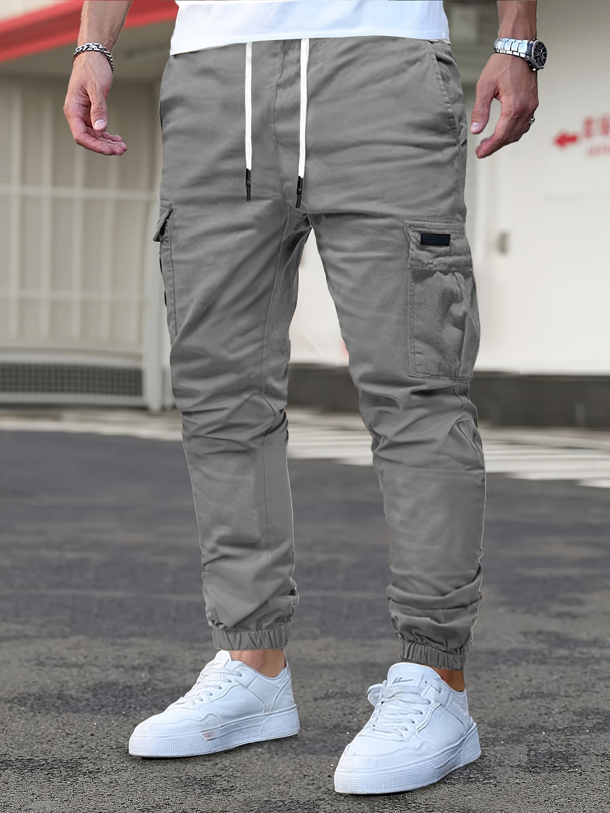 MID WAIST CARGO TROUSERS FOR MEN