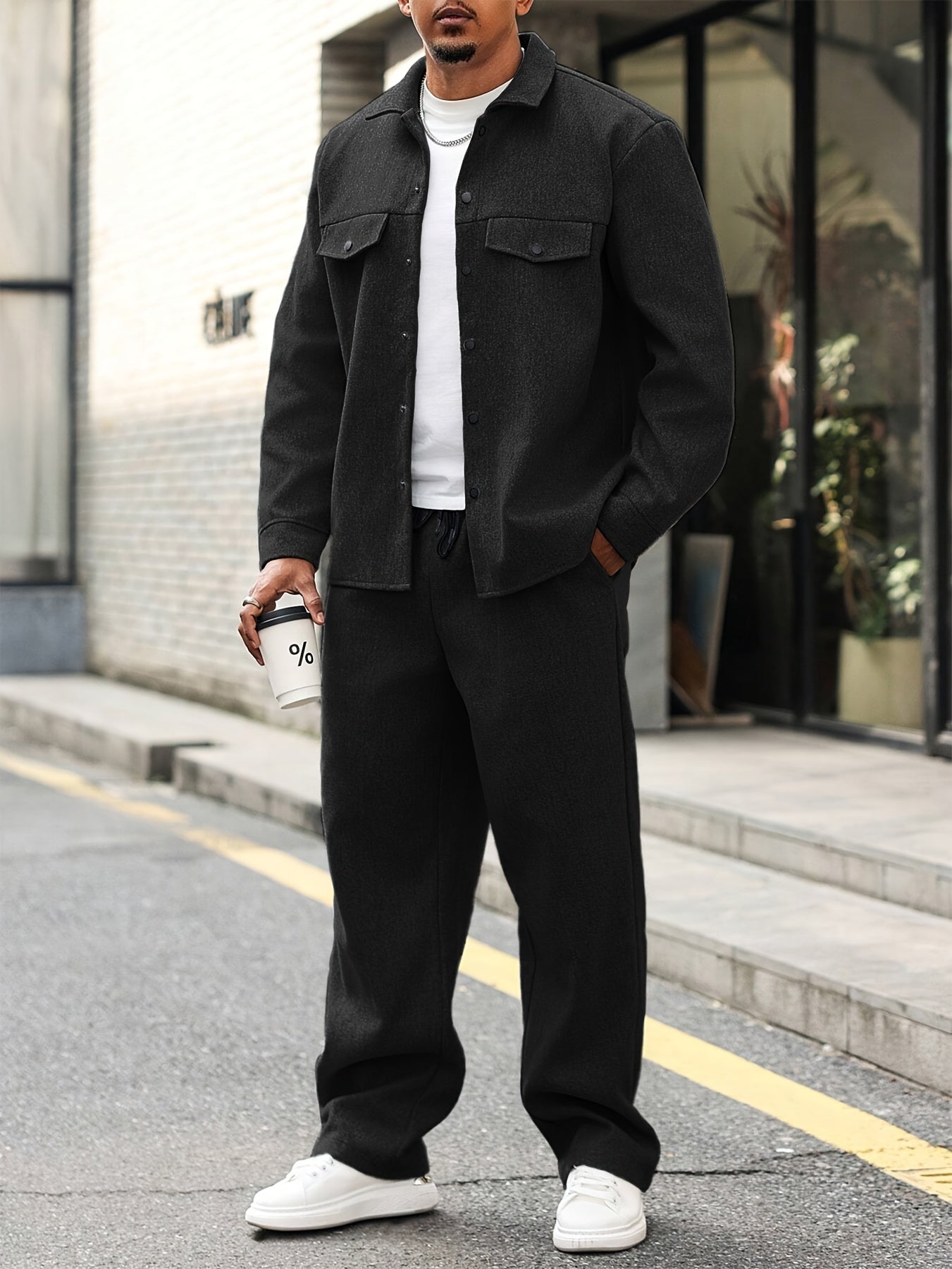 ZIPPER TWO-PIECE SET FOR MEN