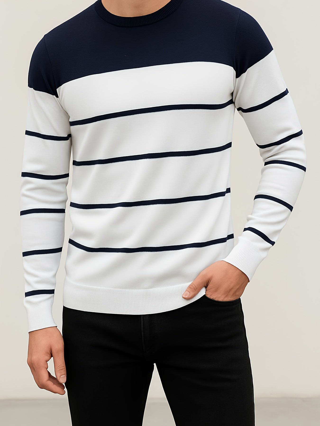 STRIPED KNIT SWEATER FOR MEN