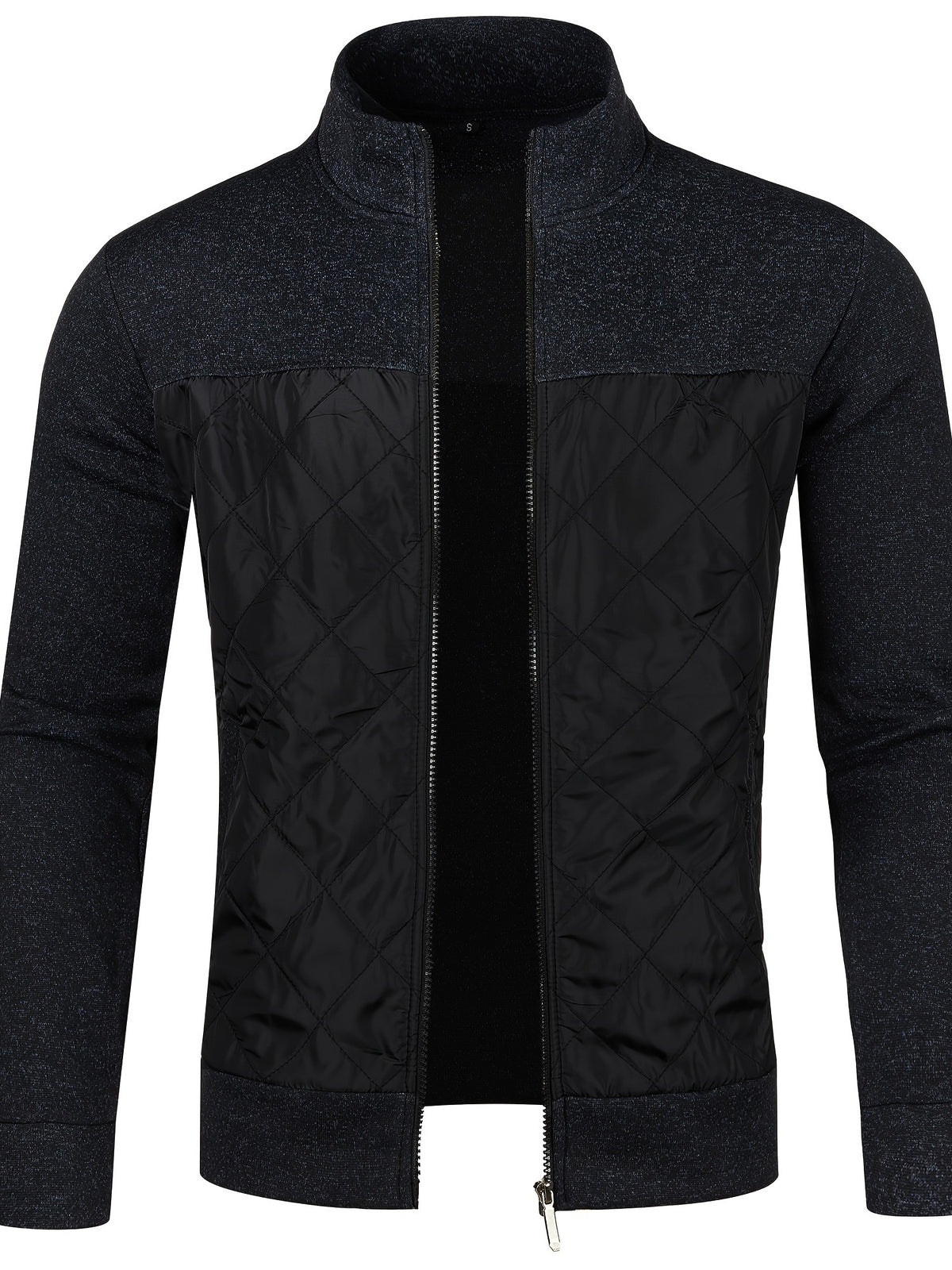 STAND COLLAR ZIP KNIT JACKET FOR MEN