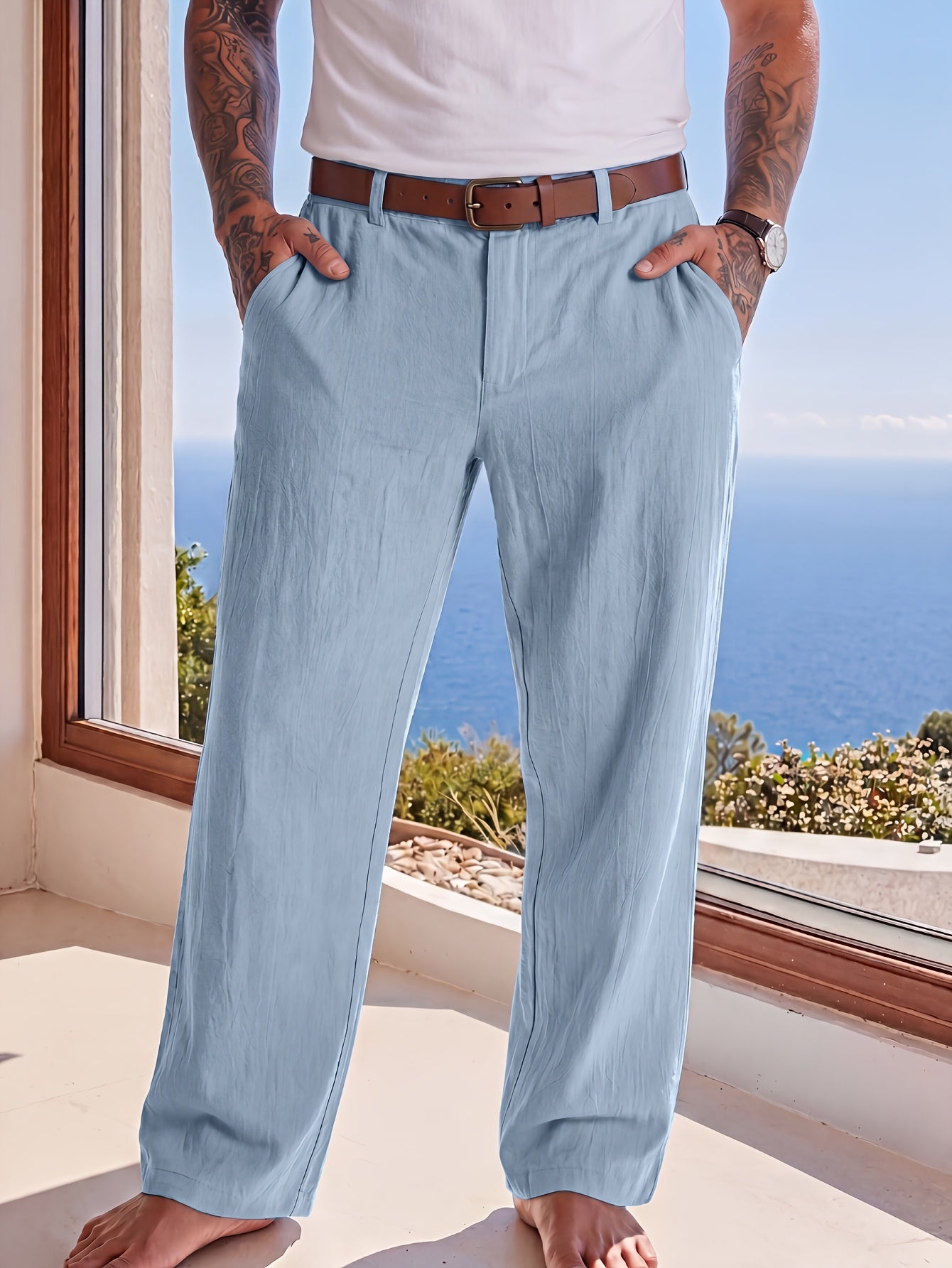CLASSIC LINEN TROUSERS FOR MEN