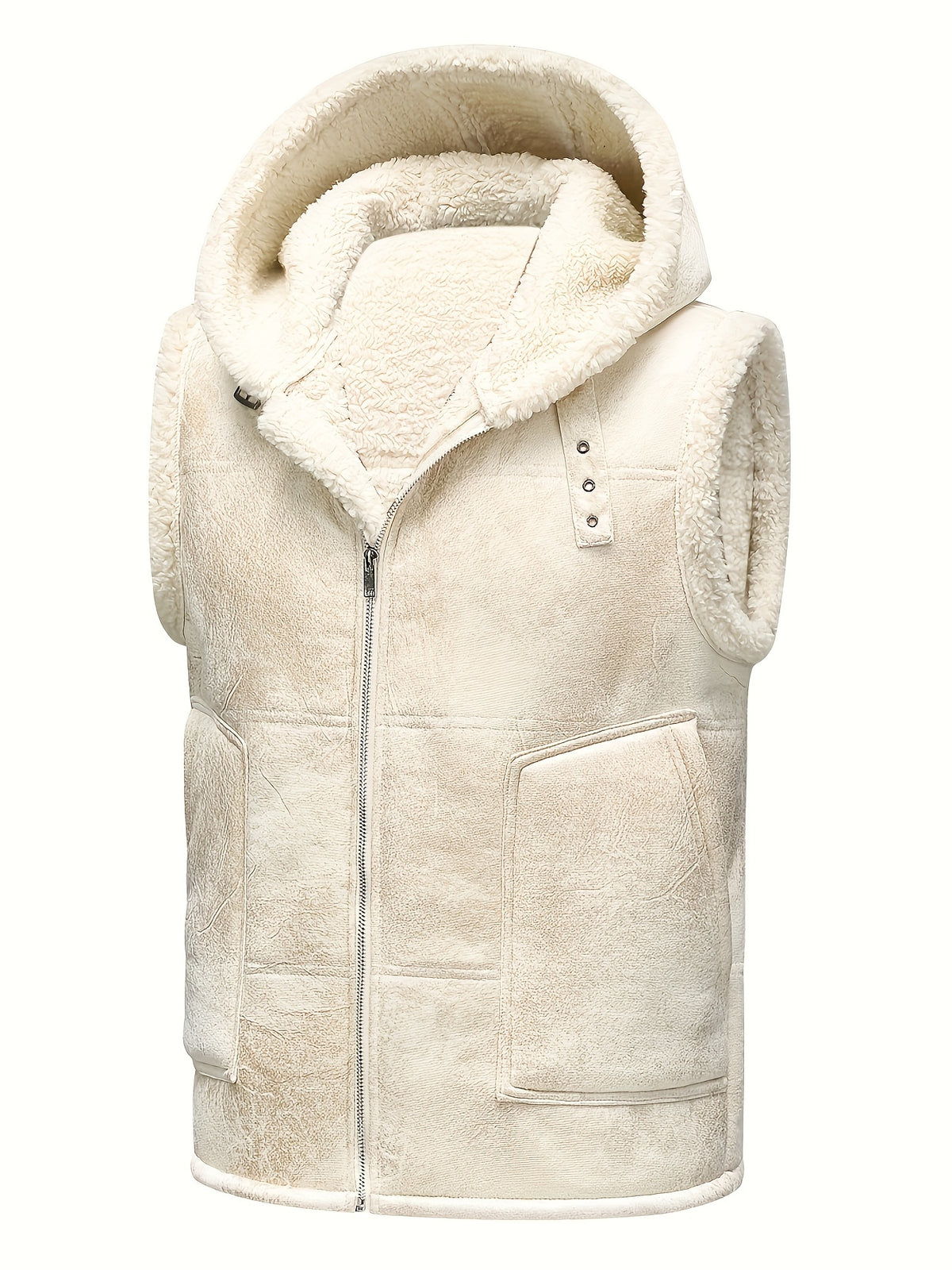 HOODED FUR-LINED VEST FOR MEN