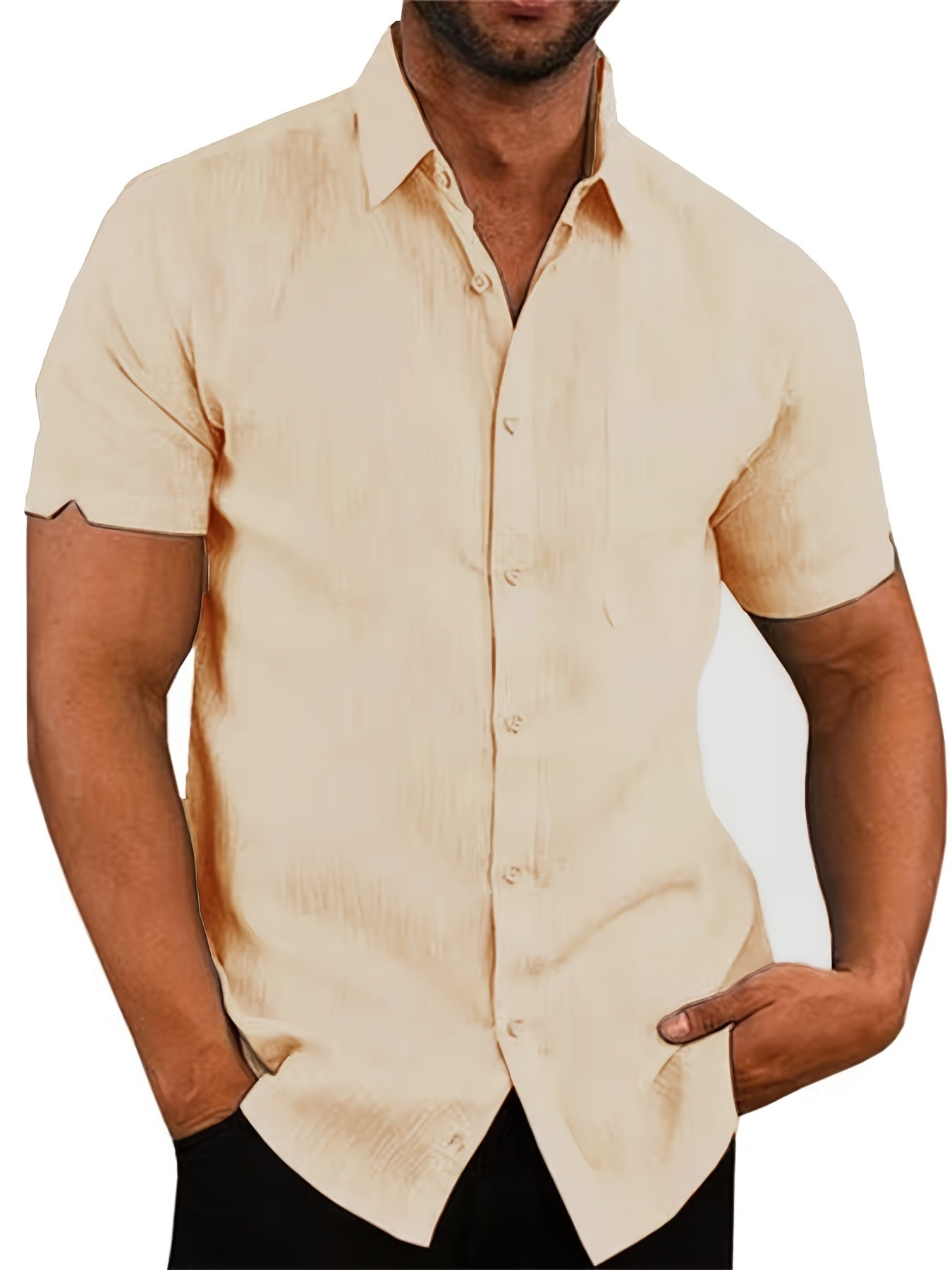 LAPEL LINEN SHIRT FOR MEN