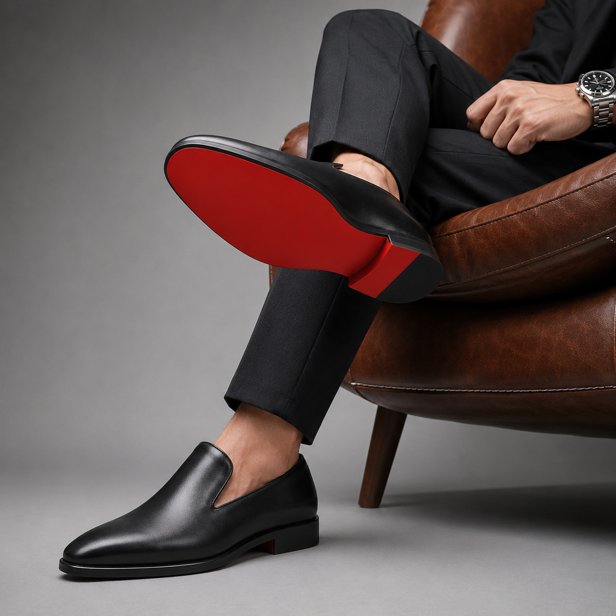 CUSHIONED LEATHER LOAFERS FOR MEN