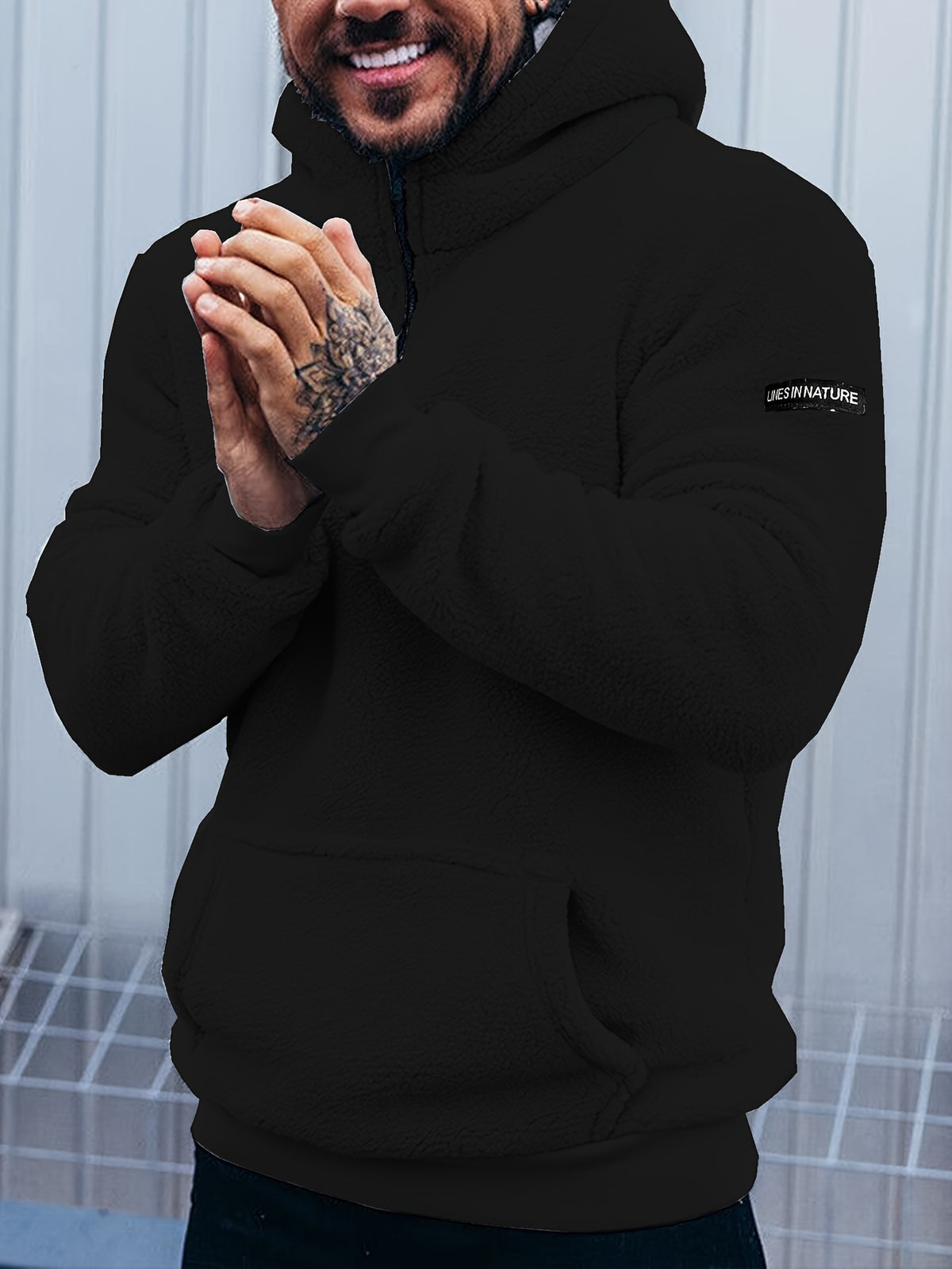 PLUSH HOODED ZIP HOODIE FOR MEN