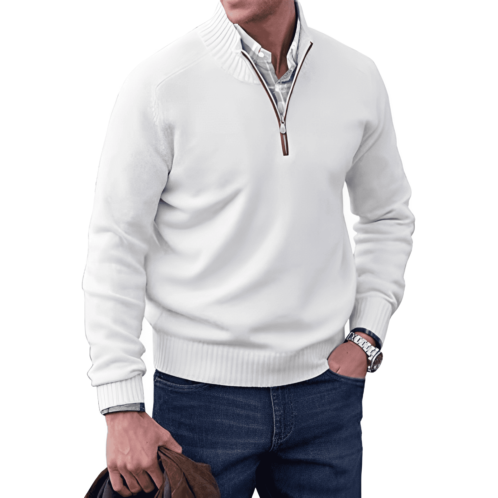 WENTWORTH LONDON | ZIPPERED KNIT PULLOVER FOR MEN