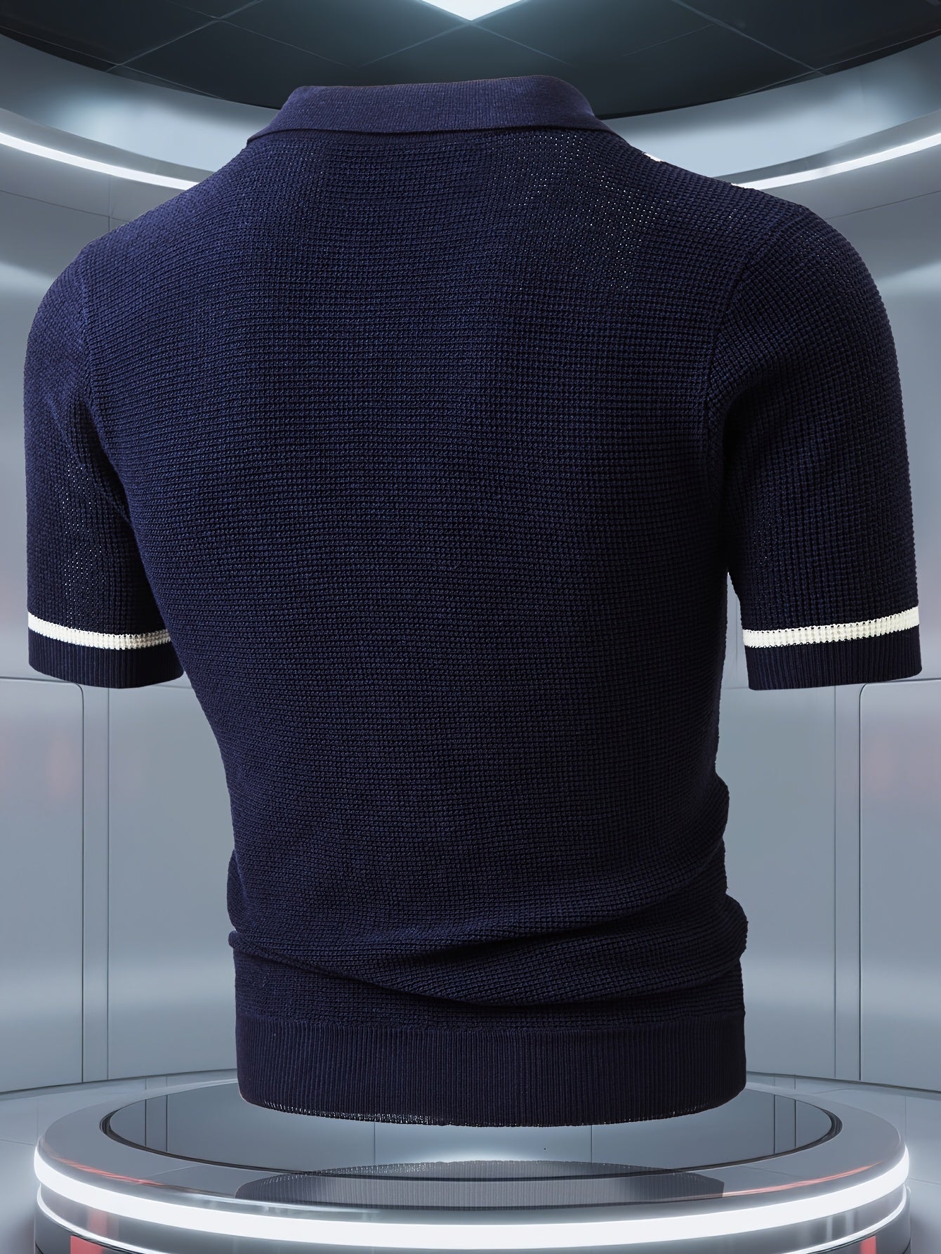 STRIPED KNIT POLO SHIRT FOR MEN