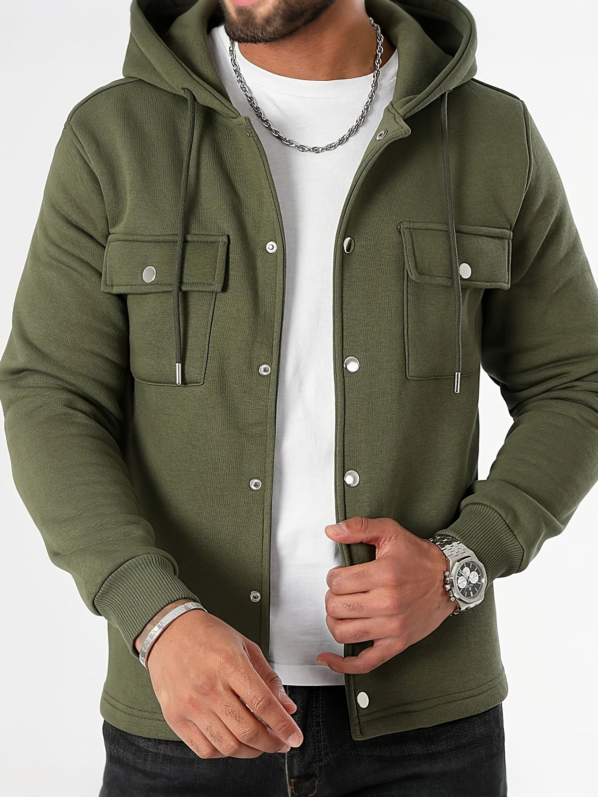 SOLID KNIT HOODIE FOR MEN