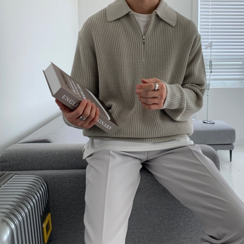 TEXTURED ZIP SWEATER FOR MEN