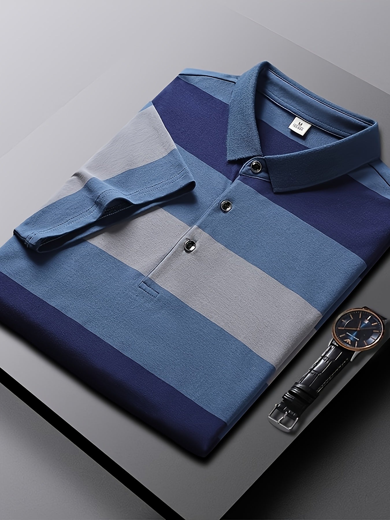 STRIPED COLLAR POLO SHIRT FOR MEN