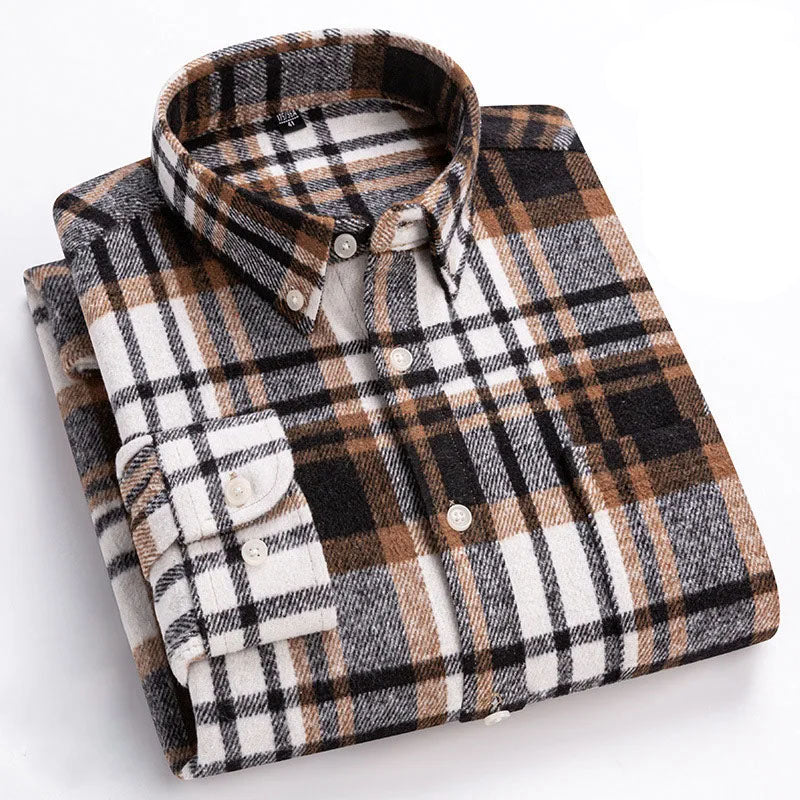 BRUSHED FLANNEL SHIRT FOR MEN
