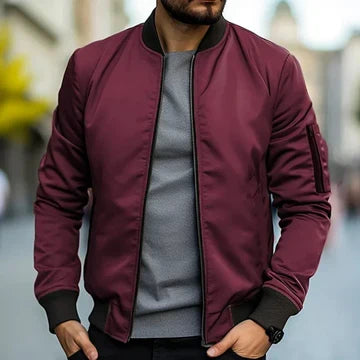 RIBBED BOMBER JACKET FOR MEN