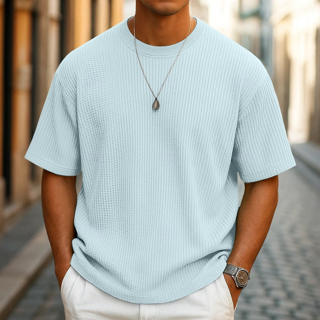 WAFFLE KNIT TEE FOR MEN