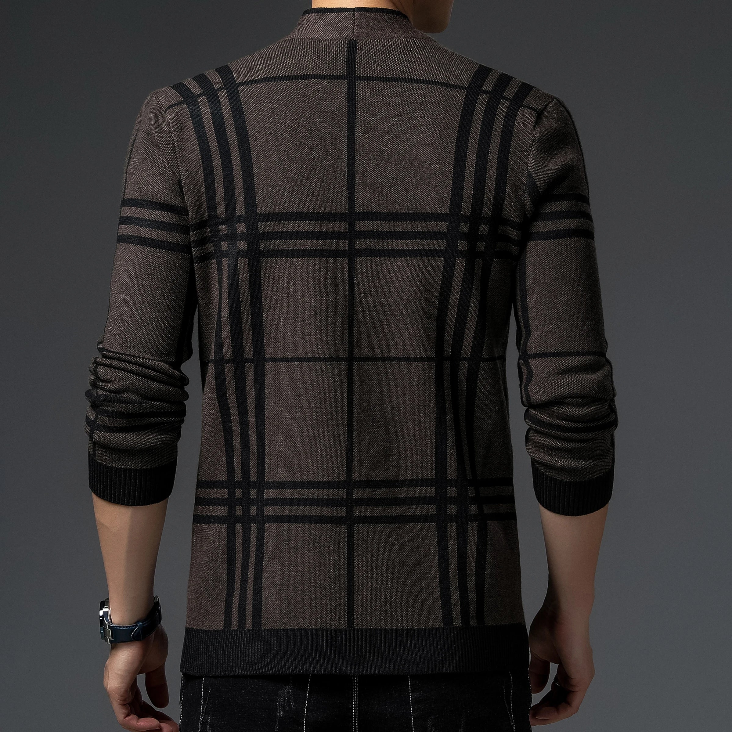 WENTWORTH LONDON | CHECKERED KNIT CARDIGAN FOR MEN