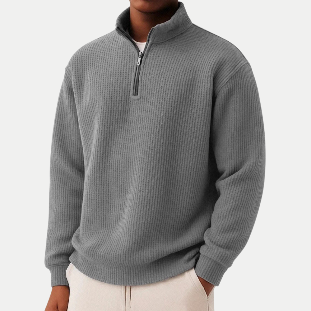 QUARTER ZIP KNIT SWEATER FOR MEN