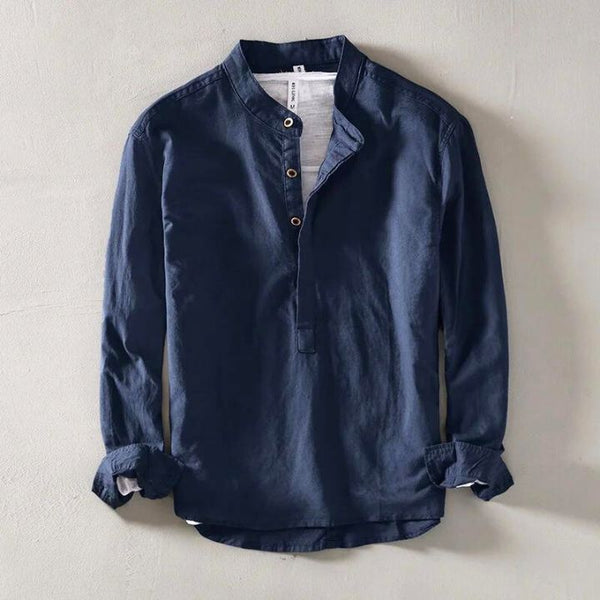 MINIMALIST LINEN SHIRT FOR MEN — alt view
