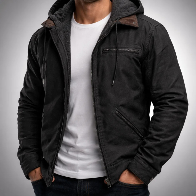 WENTWORTH LONDON | CANVAS HOODIE JACKET FOR MEN