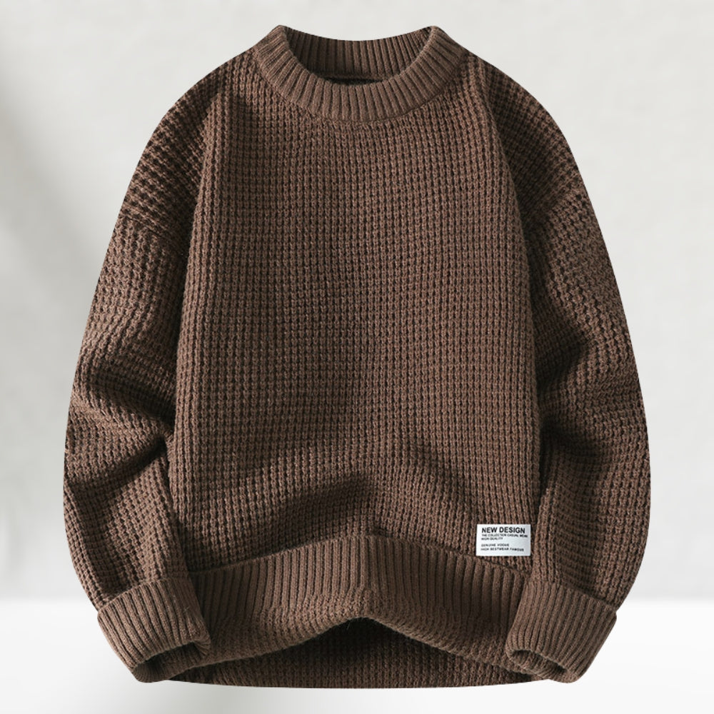 HONEYCOMB KNIT CREWNECK SWEATER FOR MEN