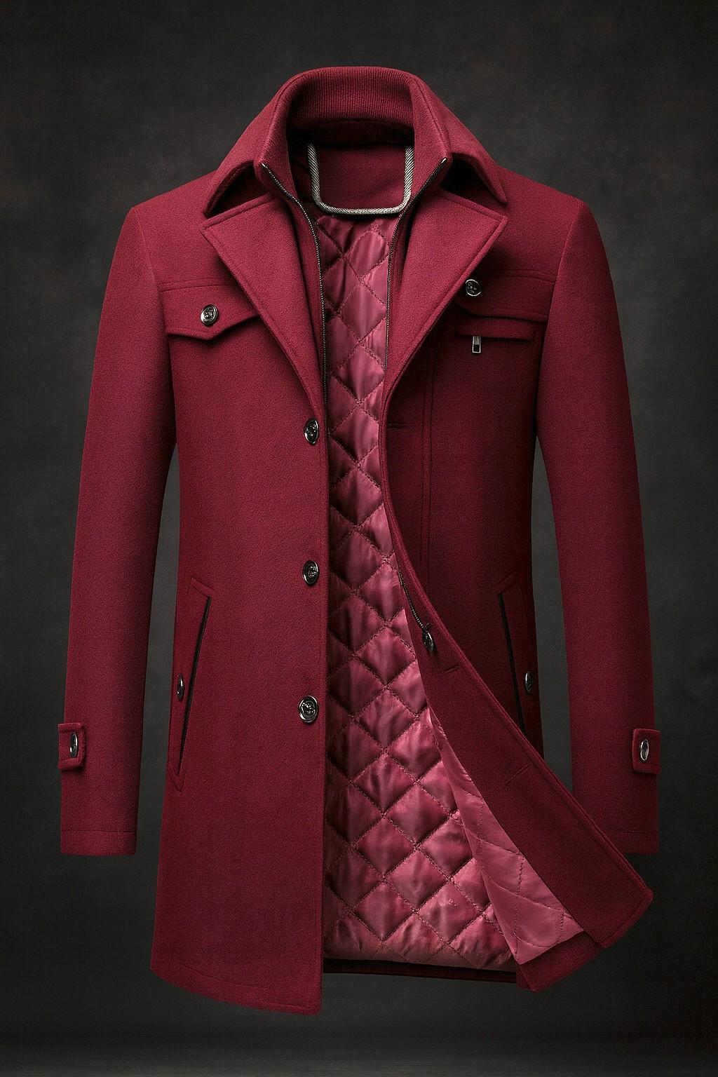 CLASSIC WOOL BUTTON COAT FOR MEN