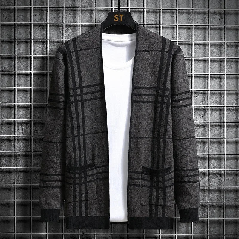 WENTWORTH LONDON | CHECKERED KNIT CARDIGAN FOR MEN