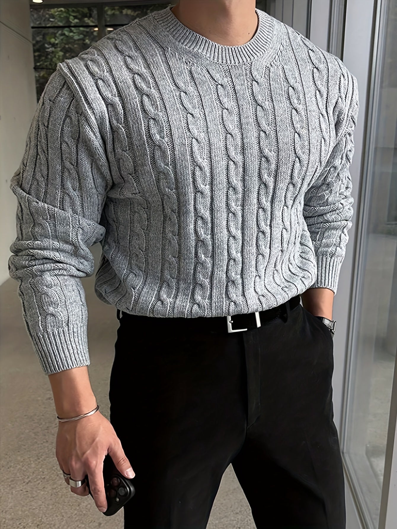 TWISTED KNIT SWEATER FOR MEN