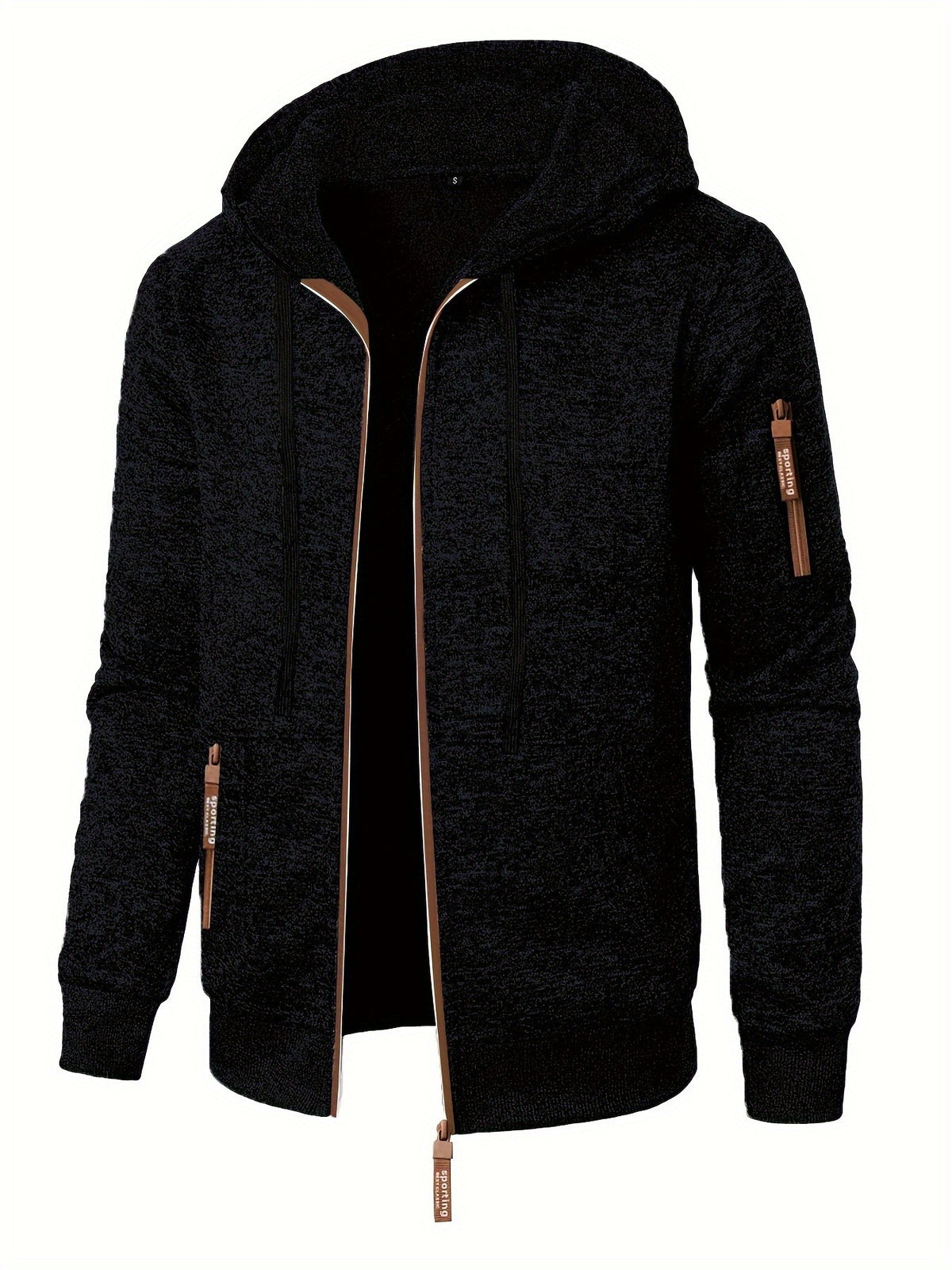 HOODED ZIP KNIT SWEATER FOR MEN