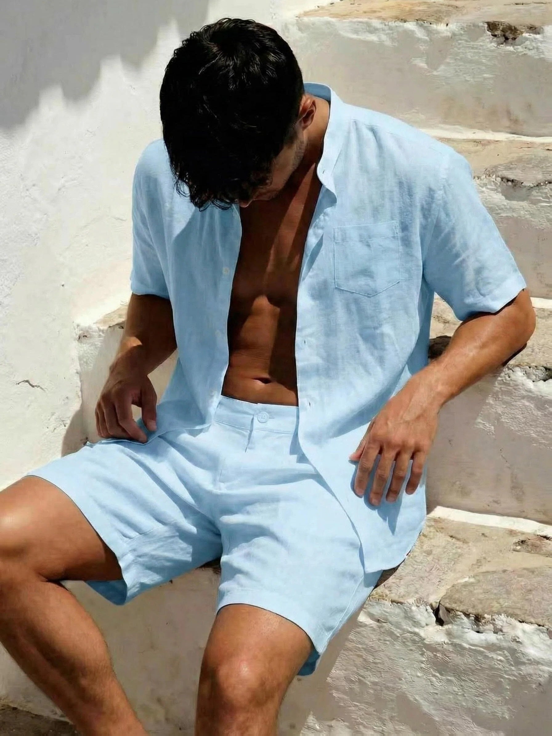 BUTTONED SHORTS SET FOR MEN