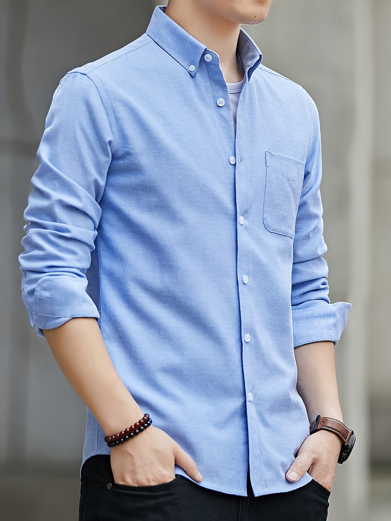 LAPEL BUTTON SHIRT FOR MEN