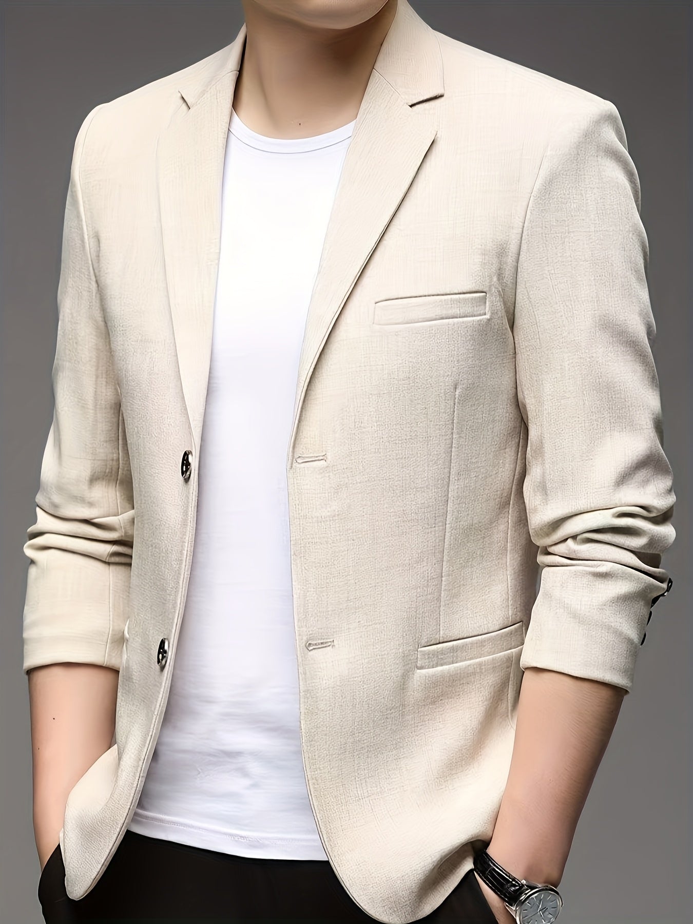 TEXTURED SUIT JACKET FOR MEN