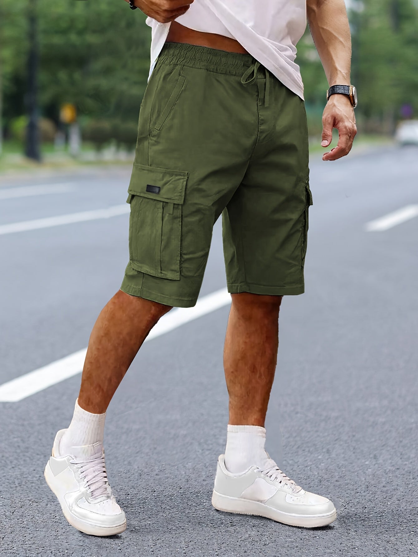 DRAWCORD CARGO SHORTS FOR MEN