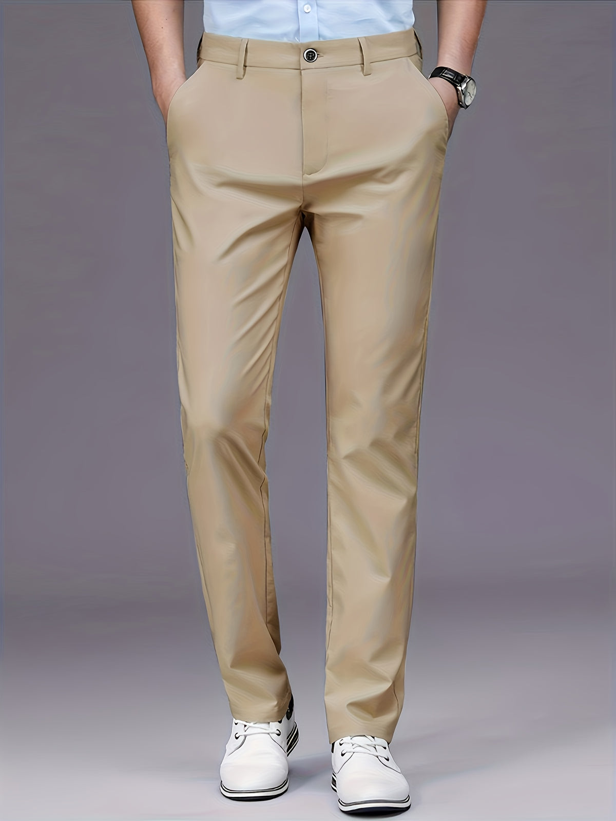 STRAIGHT LEG DRESS TROUSERS FOR MEN