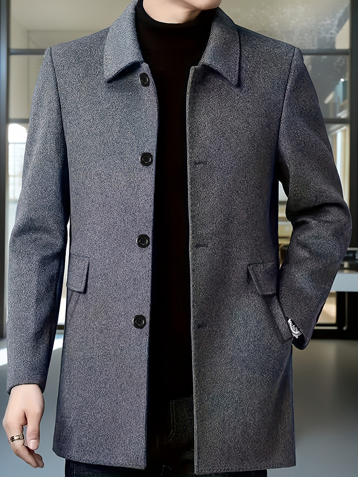 SOLID FLEECE JACKET FOR MEN