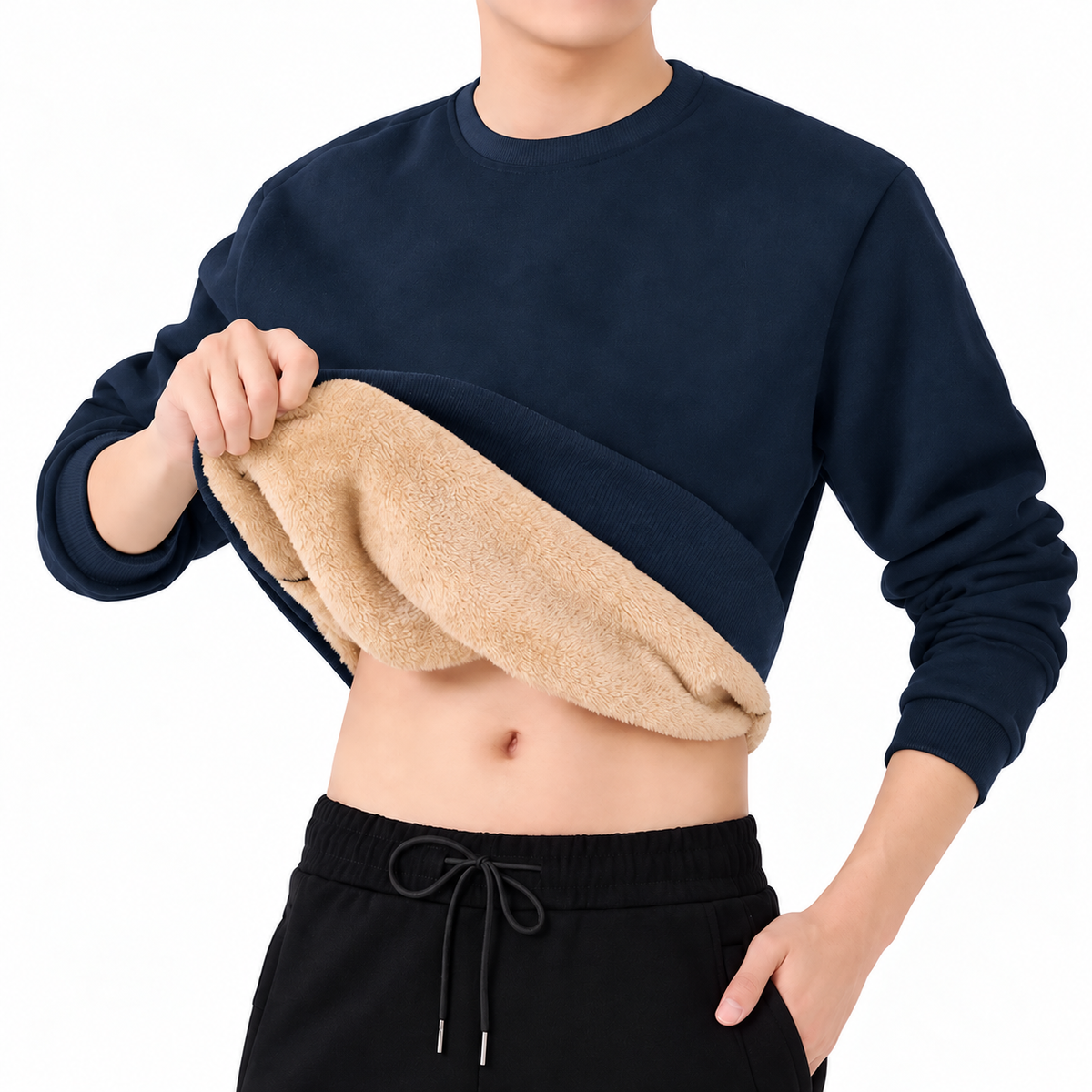 FLEECE CREW NECK SWEATSHIRT FOR MEN