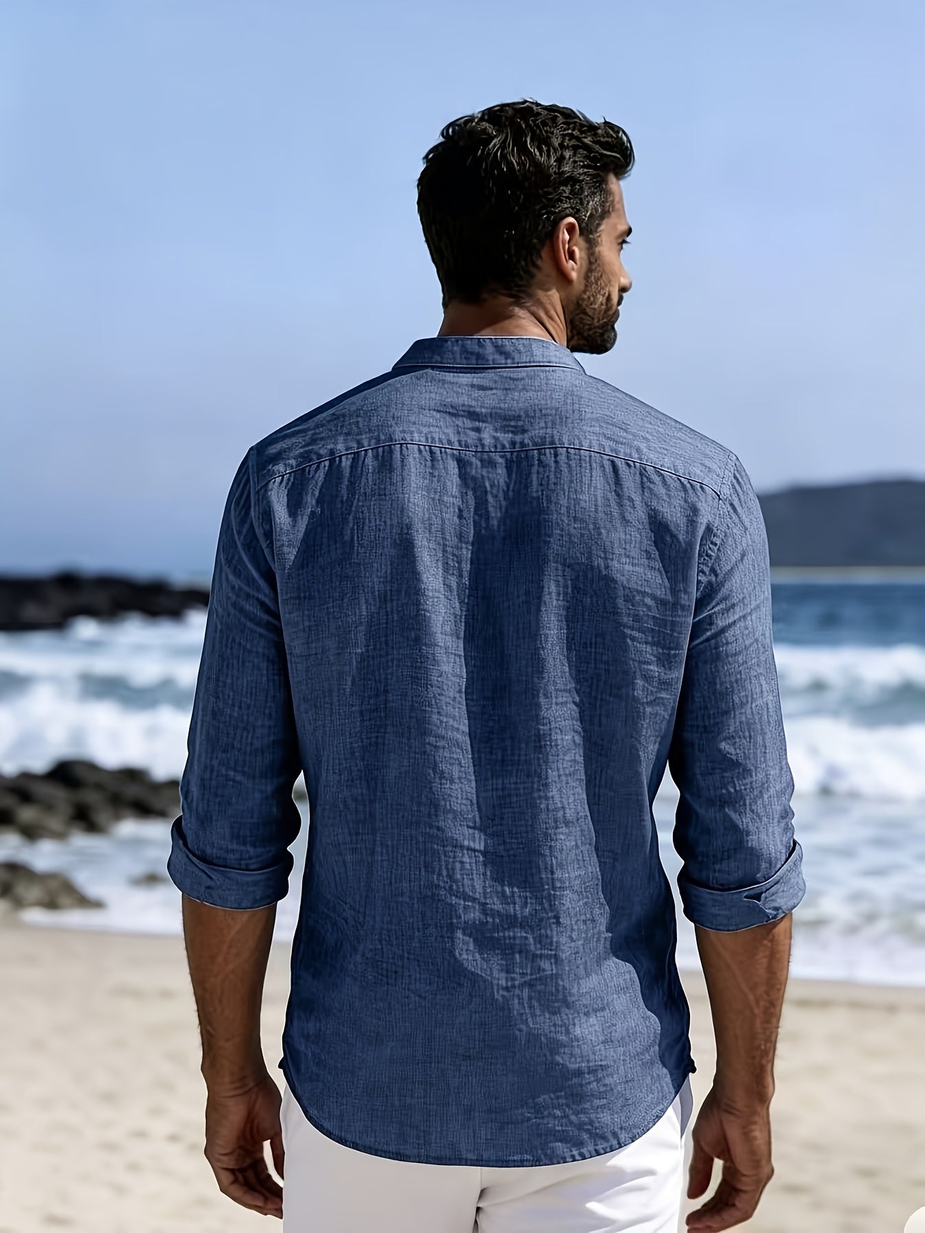 LOOSE STAND COLLAR SHIRT FOR MEN