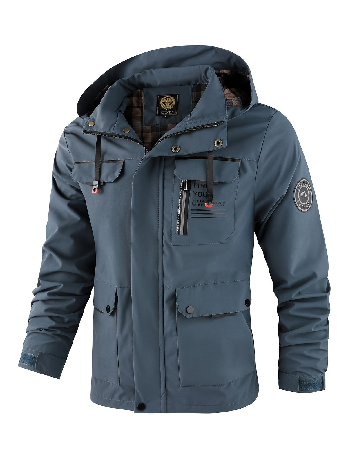 HOODED ALPHABET ZIP JACKET FOR MEN