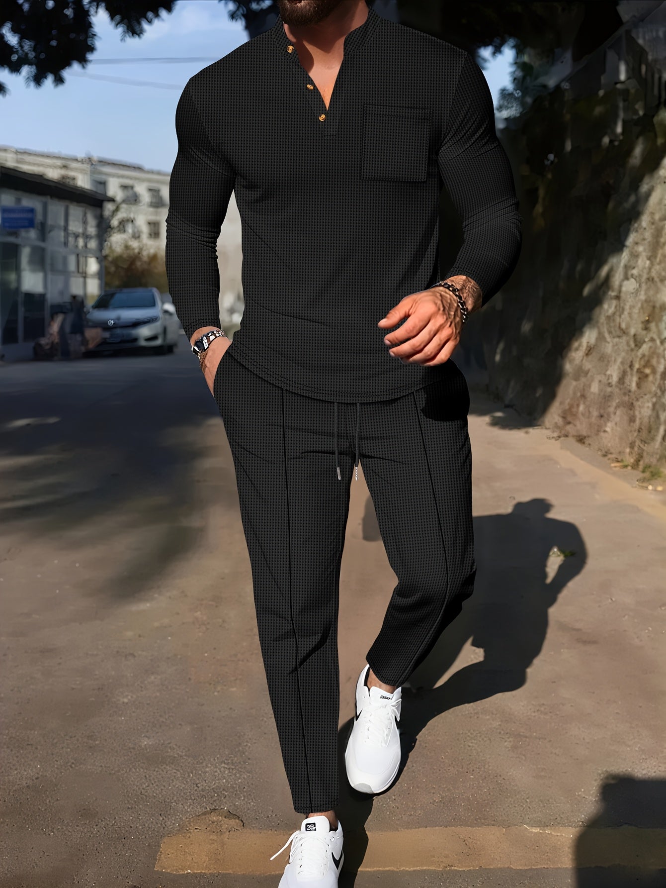 SOLID TWO PIECE SET FOR MEN