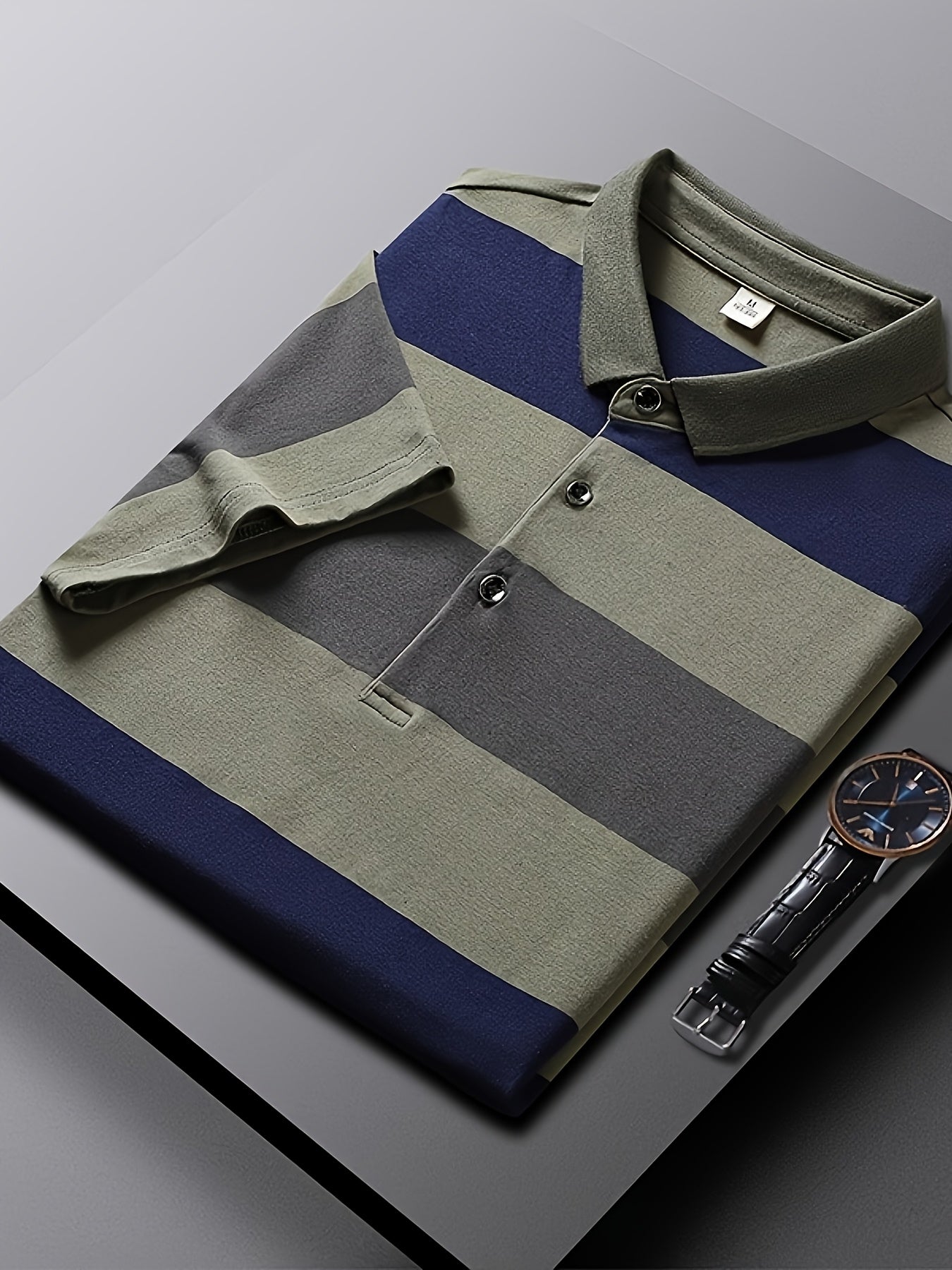 STRIPED COLLAR POLO SHIRT FOR MEN