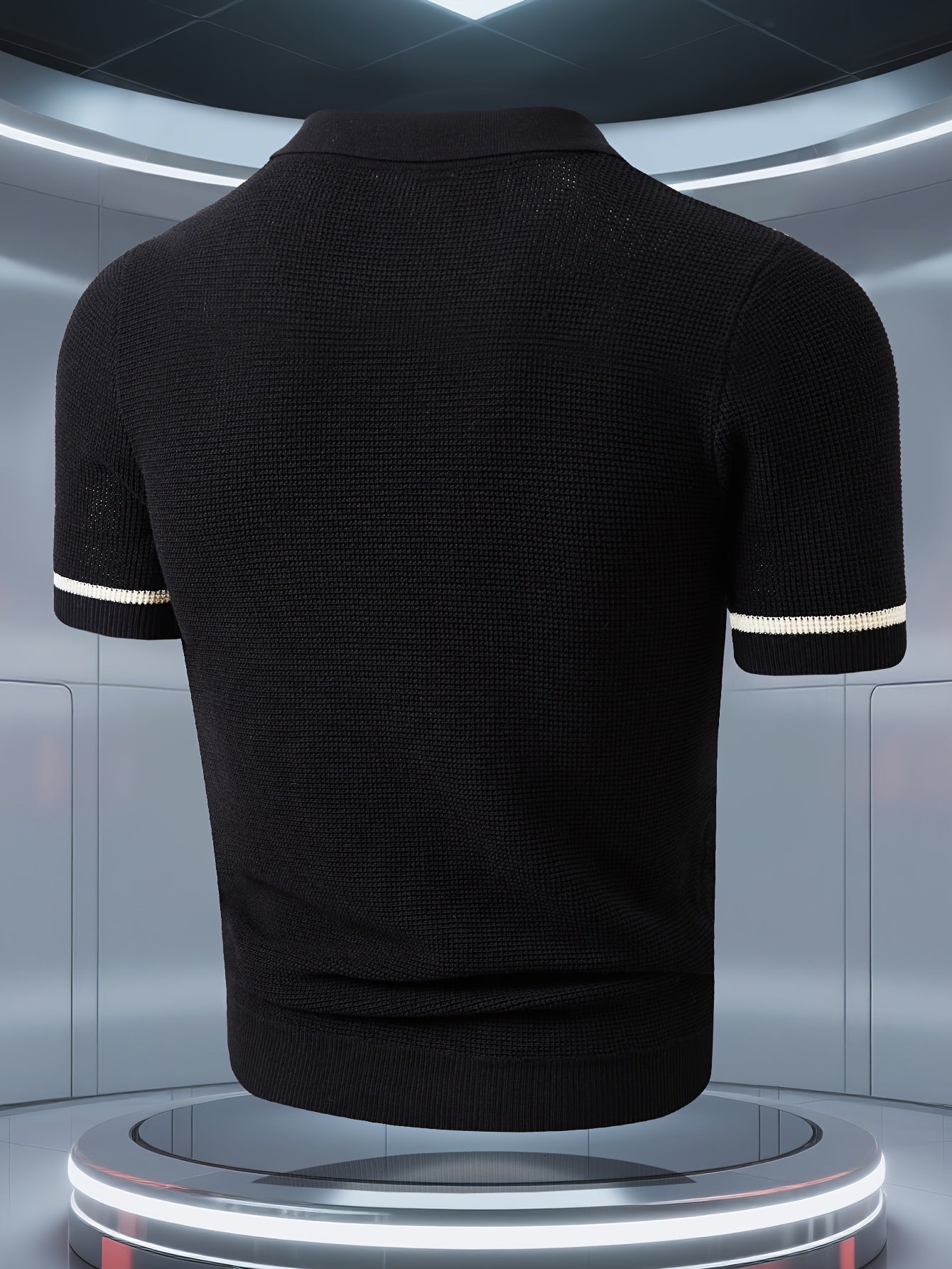 STRIPED KNIT POLO SHIRT FOR MEN