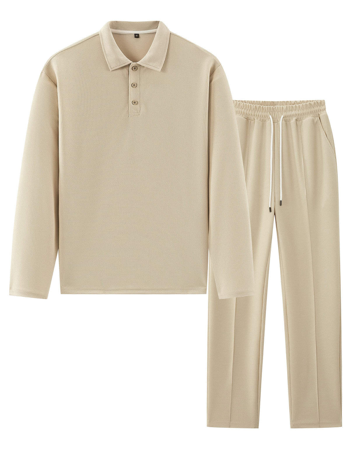 SOLID KNIT TWO-PIECE SET FOR MEN