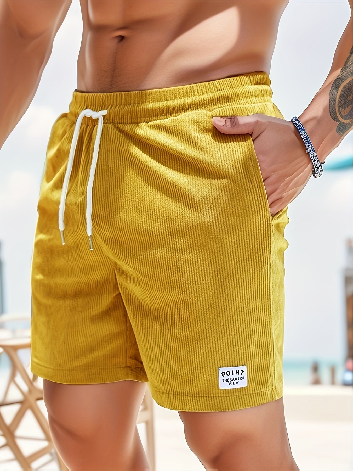 DRAWSTRING SLIM SHORTS FOR MEN